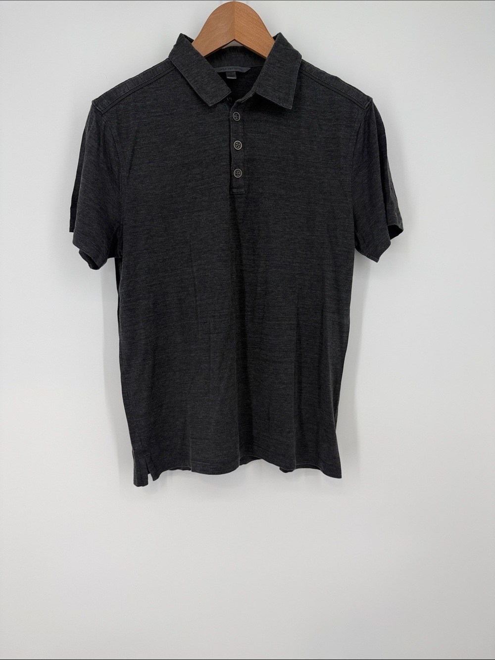 John Varvatos Charcoal Short-Sleeve Polo Size Small